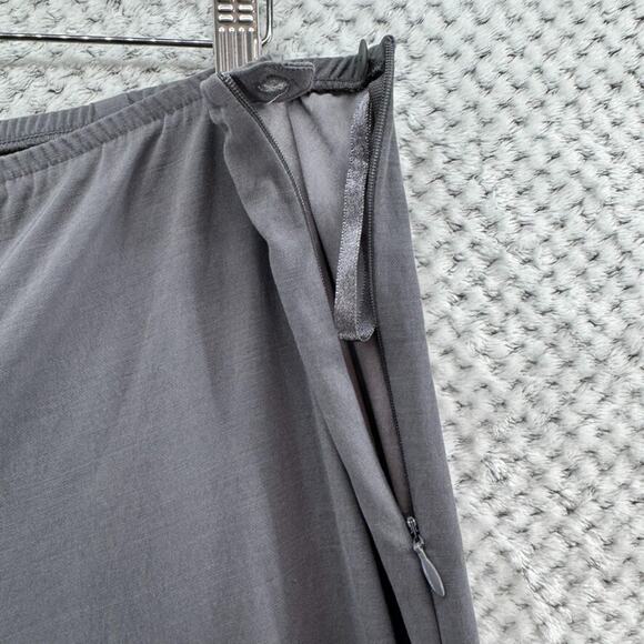 Eileen Fisher Pants Womens L Gray Stretch Pull On Lightweight Straight Mid Rise - Picture 5 of 16